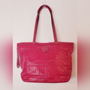 Vintage Coach genuine leather pink purse handbag satchel